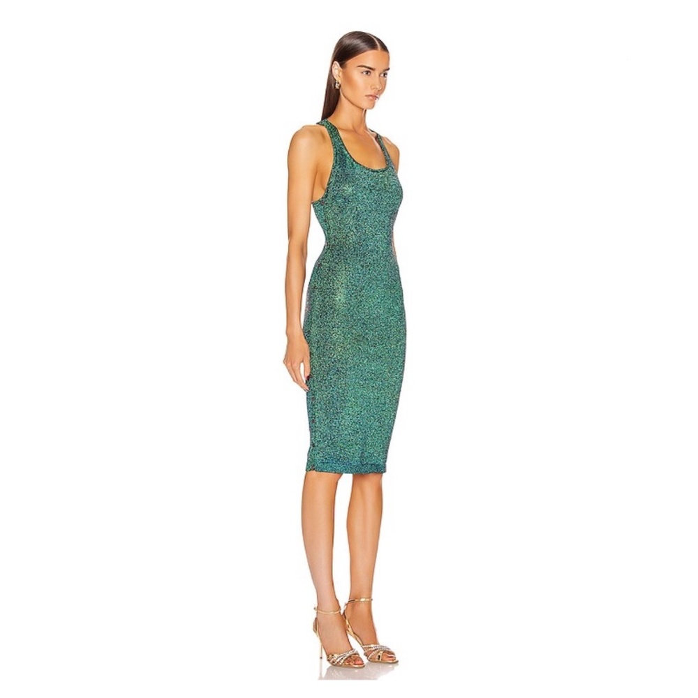 Cushnie Lurex Knit Midi Dress | Size S | $995 Retail | Navy Iridescent Bodycon - Picture 2 of 9